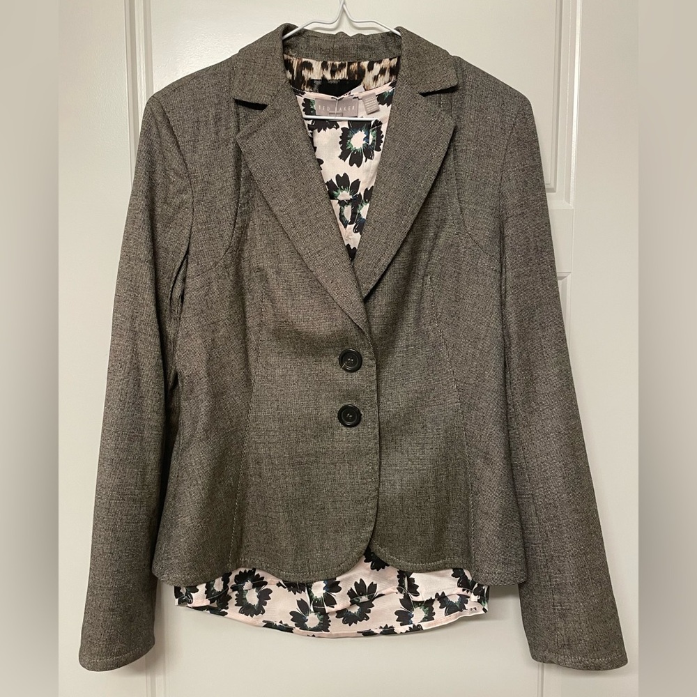 Marc Cain Greyish Brown Virgin Wool Blazer